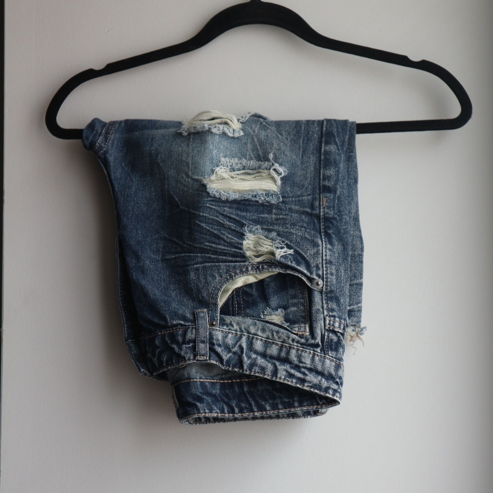 Men's Black Premium Distressed Jean Shorts